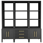 Модульный стеллаж Primo из трех составных элементов Черный дуб варинант исполнения - 1 | Loft Concept в Перми