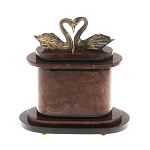 Часы настольные из натурального камня с декором в виде двух лебедей Swans Stone Clock варинант исполнения - 7 | Loft Concept в Перми