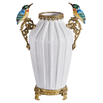 Ваза белого цвета из фарфора с птичкми White Garden варинант исполнения - 1 | Loft Concept в Перми