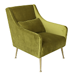 Кресло велюровое оливковое с подушкой Relaxation Soft варинант исполнения - 1 | Loft Concept в Перми