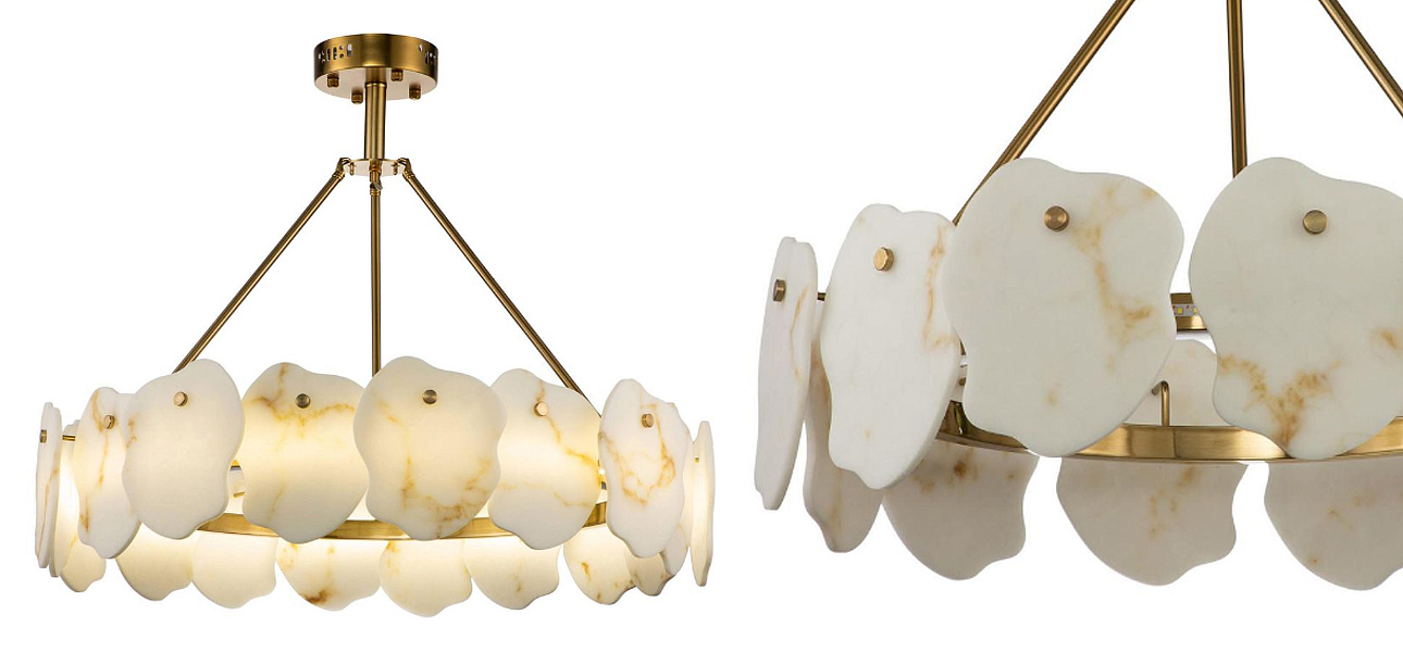 Люстра Мрамор Lucretia Marble Round Chandelier 80 см Люстра Мрамор Lucretia Marble Round Chandelier 80 см - Loft-Concept в Перми