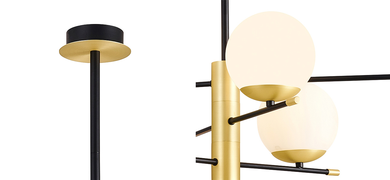 Люстра Черная с Золотом Spike Balls Hanging 6 Lamp Люстра Черная с Золотом Spike Balls Hanging 6 Lamp - Loft-Concept в Перми
