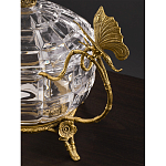 Конфетница из прозрачного рельефного стекла с ручками в виде стрекоз и фигуркой лебедя Eden Garden варинант исполнения - 4 | Loft Concept в Перми