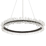 Кольцевая люстра с хрустальным декором Rowan Crystal Ring Horizontal Black Chandelier варинант исполнения - 1 | Loft Concept в Перми