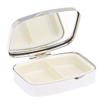 Таблетница карманная прямоугольная с 2-мя отделениями с зеркалом и накладкой из натурального камня Флюорит Silver Stone Pillboxes варинант исполнения - 3 | Loft Concept в Перми