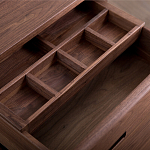 Прикроватный столик деревянный с 2-мя ящиками Moon Walnut Furniture варинант исполнения - 1 | Loft Concept в Перми