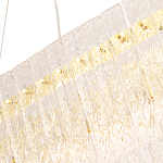 Люстра подвесная овальная с рельефными стеклянными панелями и золотым металлическим каркасом Textured Glass Chandelier варинант исполнения - 3 | Loft Concept в Перми