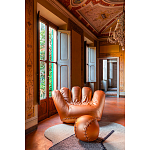 Дизайнерское кожаное кресло в форме руки Poltronova Joe Gold  Armchair варинант исполнения - 7 | Loft Concept в Перми