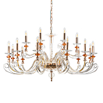 Люстра с 18-ю лампочками и изогнутыми прозрачными элементами из стекла Twisted Glass Candles Chandelier варинант исполнения - 1 | Loft Concept в Перми