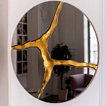 Зеркало кругле с декоративной золотой вставкой Golden Tree варинант исполнения - 4 | Loft Concept в Перми