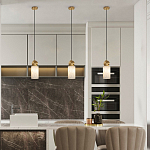 Подвесной светильник светодиодный с цилиндрическим плафоном Stone Helios варинант исполнения - 6 | Loft Concept в Перми