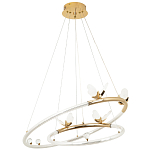 Кольцевая люстра с декором в виде бабочек Glass Butterflies Two Rings Chandelier варинант исполнения - 2 | Loft Concept в Перми