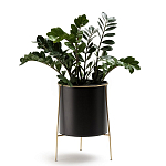 Кашпо из металла и латуни Elegance Elevated Planters черное варинант исполнения - 3 | Loft Concept в Перми
