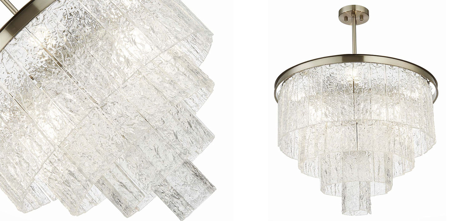 Люстра Renea Textured Glass Chandelier Nickel D60 Люстра Renea Textured Glass Chandelier Nickel D60 - Loft-Concept в Перми