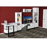 Стеллаж книжный белый с 3-мя открытыми полками и дверкой Strict Lines варинант исполнения - 6 | Loft Concept в Перми