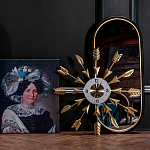 Часы настенные золотые из металла с декором в виде стрел Current Time варинант исполнения - 3 | Loft Concept в Перми