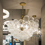 Люстра подвесная с рифлёными стеклянными шарами в форме воздушного облака Berries Chandelier варинант исполнения - 4 | Loft Concept в Перми