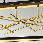 Люстра прямоугольная черного цвета с декором в виде ветвей в золотой отделке Hinkley варинант исполнения - 6 | Loft Concept в Перми