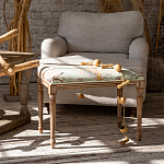 Банкетка из массива бука светло-зеленая с растительным орнаментом Raffael Angel Floral Banquette варинант исполнения - 6 | Loft Concept в Перми