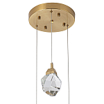 Подвесной светильник с 3-мя хрустальными плафонами Esme Crystal Brass Trio Hanging lamp варинант исполнения - 2 | Loft Concept в Перми