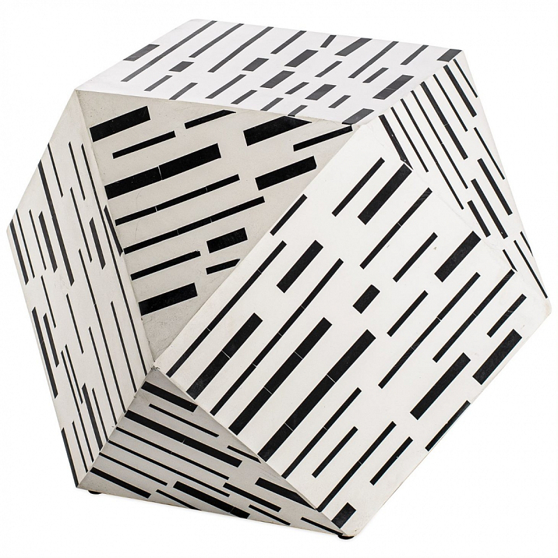 Табурет Black&white Indian Bone Inlay stool Черно-белый в Перми | Loft Concept 