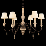 Люстра на металлическом основании с 6-ю белыми тканевыми абажурами Terrain варинант исполнения - 6 | Loft Concept в Перми