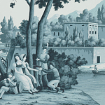 Обои ручная роспись Views of Italy Mare Verde варинант исполнения - 1 | Loft Concept в Перми