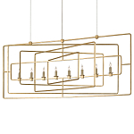 Люстра золотая из пересекающихся прямоугольных элементов Thin Intersecting Rectangles варинант исполнения - 2 | Loft Concept в Перми