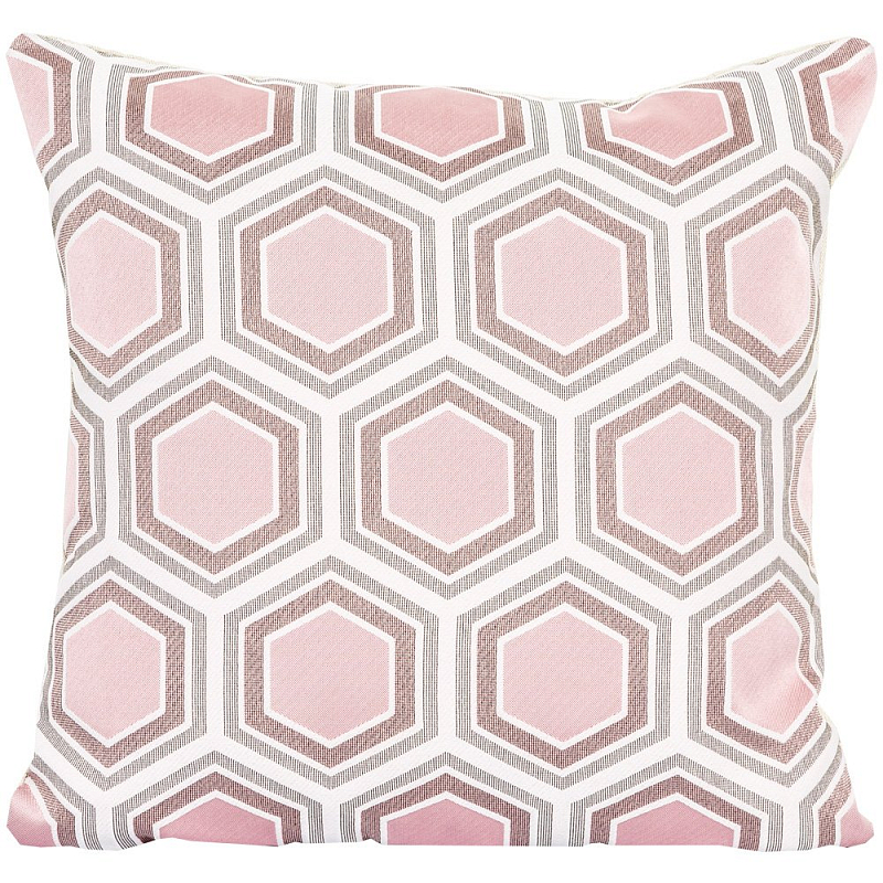 Подушка Hexagon Pink Geometry Белый Розовый пастельный в Перми | Loft Concept 