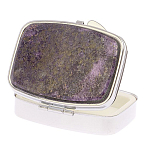 Таблетница карманная прямоугольная с 2-мя отделениями с зеркалом и накладкой из натурального камня Флюорит Silver Stone Pillboxes варинант исполнения - 2 | Loft Concept в Перми