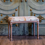 Банкетка из массива бука светло-зеленая с растительным орнаментом Raffael Angel Floral Banquette варинант исполнения - 5 | Loft Concept в Перми