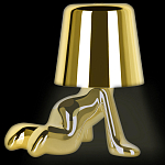 Настольная лампа фигурная цвета золото с гладким абажуром Высота 17 см Sophia варинант исполнения - 3 | Loft Concept в Перми