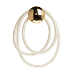 Бра с круглым золотистым основанием и белыми изогнутыми световыми линиями Luke Lampco Tracer Lamp варинант исполнения - 1 | Loft Concept в Перми