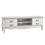 ТВ-тумба белая из массива бука с 4-мя ящиками и 2-мя полками White Provence варинант исполнения - 1 | Loft Concept в Перми