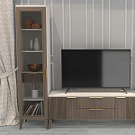 Витрина левая 1-дверная с ящиком и 5-ю белыми полками Harper Line варинант исполнения - 1 | Loft Concept в Перми