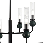 Люстра с 8-ю плафонами в форме стеклянных трубок и мраморных декоративных элементов Montreal варинант исполнения - 5 | Loft Concept в Перми