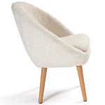 Кресло на деревянных ножках с обивкой из ткани букле Aldo Boucle Armchair варинант исполнения - 3 | Loft Concept в Перми