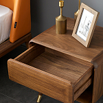 Прикроватная деревянная тумба с ящиком и нишей для хранения Moon Walnut Furniture варинант исполнения - 2 | Loft Concept в Перми