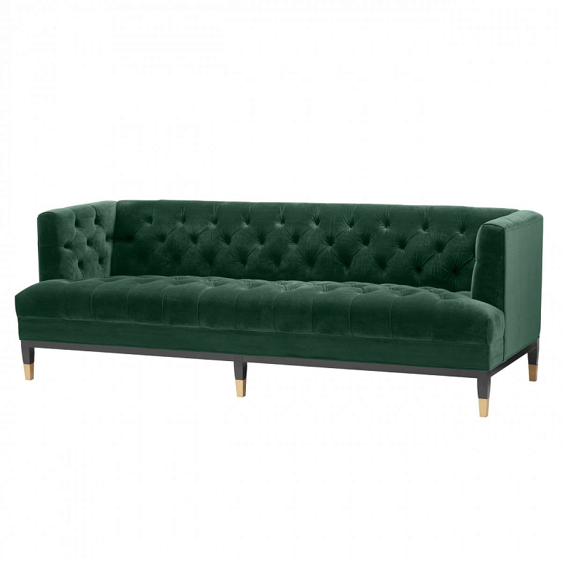 Диван Eichholtz Sofa Castelle dark green Зеленый Латунь Черный Диван Eichholtz Sofa Castelle dark green Зеленый Латунь Черный в Перми | Loft Concept