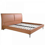 Кровать двуспальная коричневая из экокожи Modern Look варинант исполнения - 2 | Loft Concept в Перми