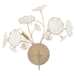 Бра с белыми лепестками из керамики и прозрачными хрустальными цветками Wintery flovers варинант исполнения - 1 | Loft Concept в Перми