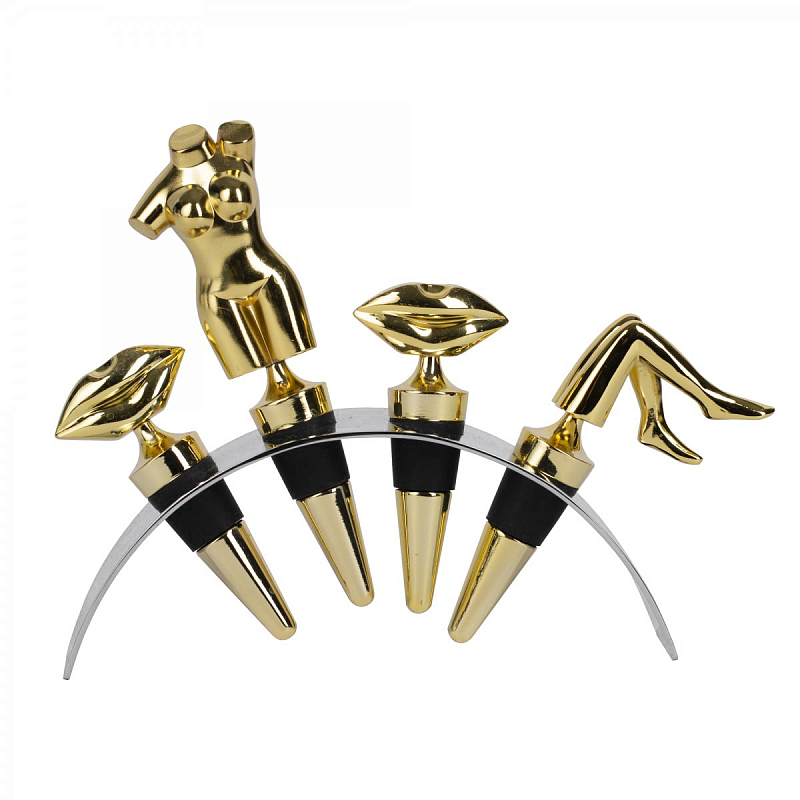 Набор пробок для бутылок ACOLYTE WINE STOPPER Латунь в Перми | Loft Concept 