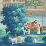 Обои ручная роспись Monuments of Paris Jacquemart on scenic paper варинант исполнения - 2 | Loft Concept в Перми