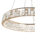 Кольцевая люстра с декором из мрамора и хрусталя Dione Ring Marble Crystal Chandelier варинант исполнения - 2 | Loft Concept в Перми