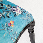 Стул из массива бука бирюзовый с изображением птиц в саду Turquoise Chinoiserie Blue Bird Chair варинант исполнения - 4 | Loft Concept в Перми