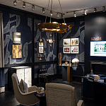 Обои ручная роспись в стиле Арт-деко Symphony Colourway SC-104 on Kyanite silk dupion варинант исполнения - 2 | Loft Concept в Перми