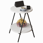 Стол приставной с 2-мя круглыми белыми столешницами ESSEL SIDE TABLE WHITE варинант исполнения - 1 | Loft Concept в Перми
