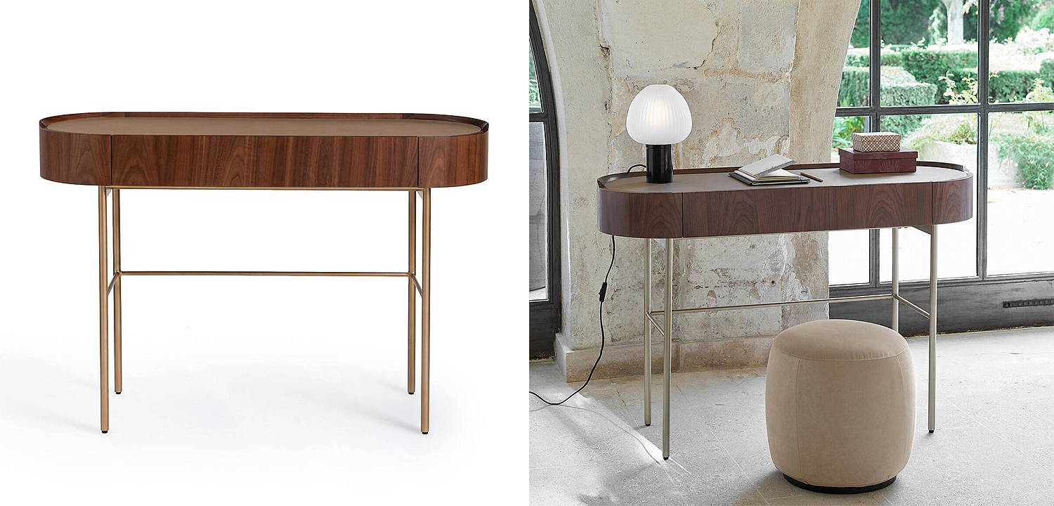Стол-консоль Walnut and Leather Стол-консоль Walnut and Leather - Loft-Concept в Перми