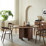 Стол обеденный круглый с двойной столешницей Walnut Wood Table варинант исполнения - 2 | Loft Concept в Перми