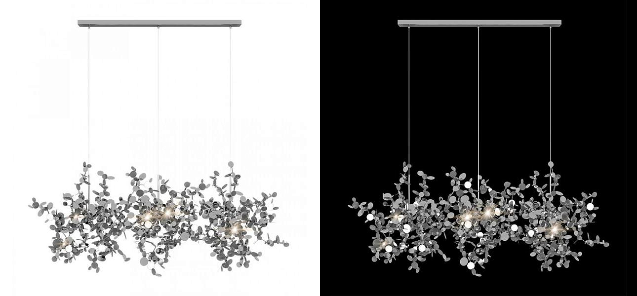 Люстра Terzani Argent Suspension Linear Silver длина 85 см Люстра Terzani Argent Suspension Linear Silver длина 85 см - Loft-Concept в Перми